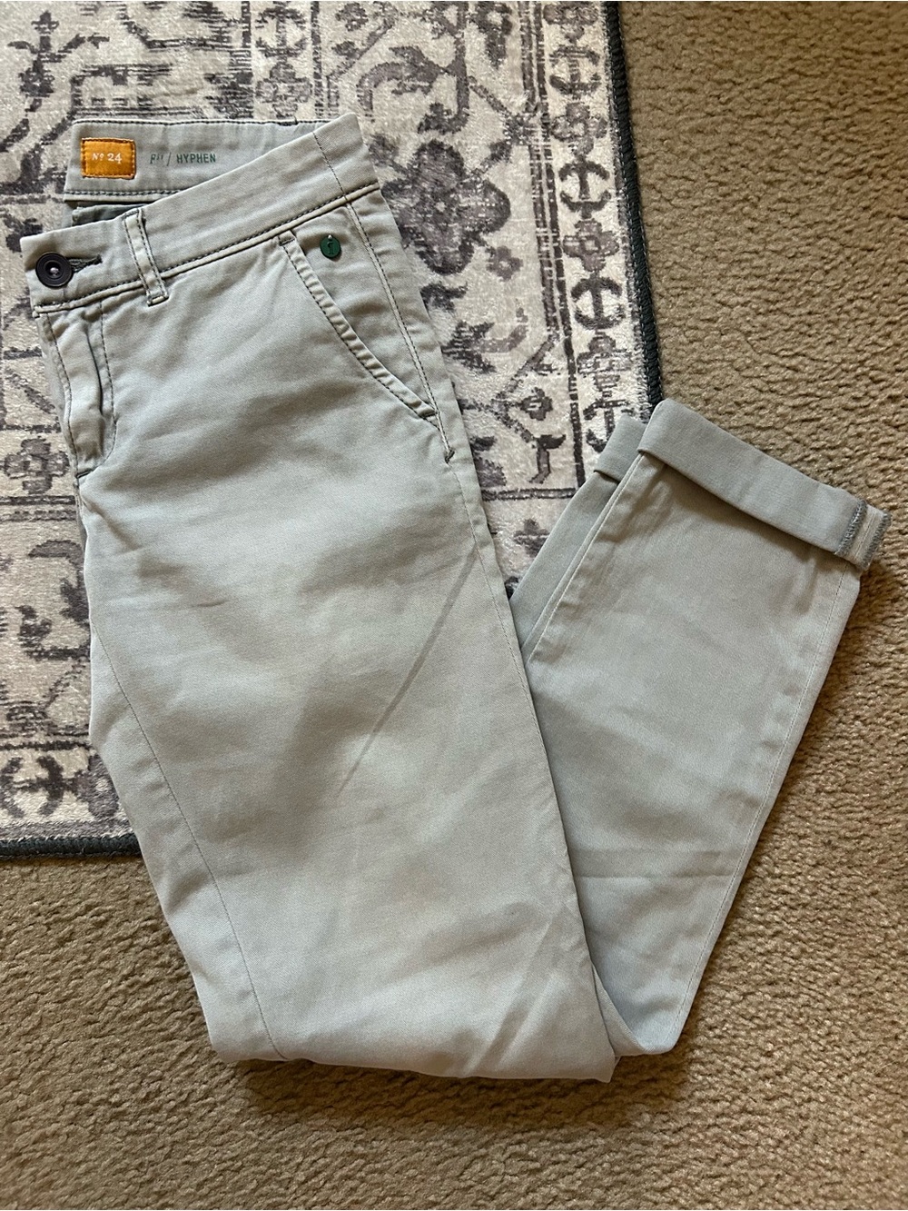 Anthropologie Pilcro and the Letterpress Slim Cotton Chinos in Gray